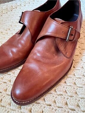 Cole Haan Tan Leather Single Monk Strap Oxfords